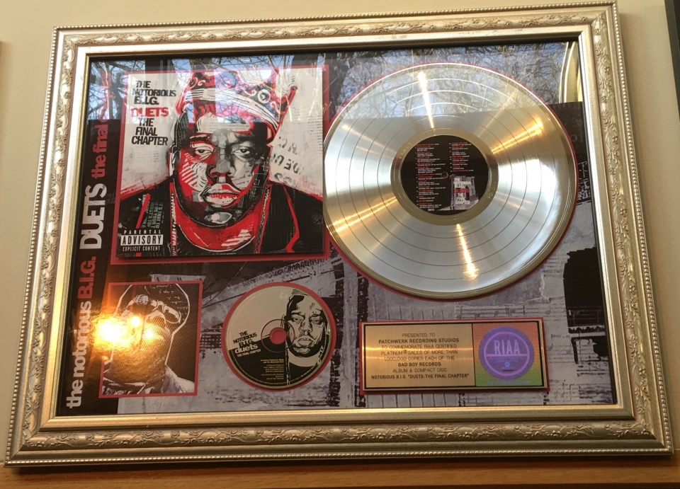The Notorious B.I.G. Duets: The Final Chapter platinum plaque in Patchwerk Studios 
